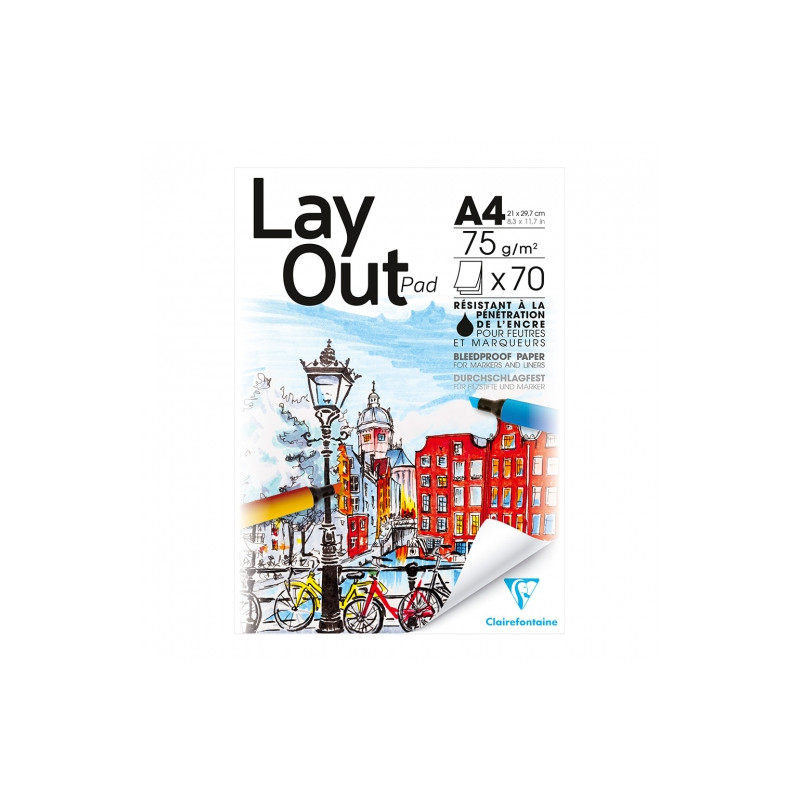 Clairefontaine LayOut Pad for markers and finelines 75g 70a - szal art