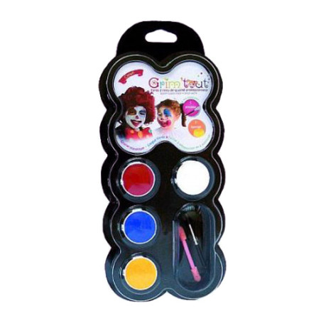 Grim Tout Clown face paint set 4 colours - szal art - sklpe plastyczny