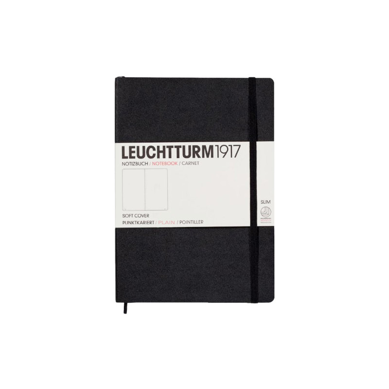 Notatnik LEUCHTTURM1917 medium A5 slim czarny gładki - sklep plastyczn