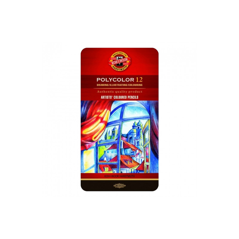 Koh-i-noor polycolor zestaw 12 artystycznych kredek metal opak - sklep