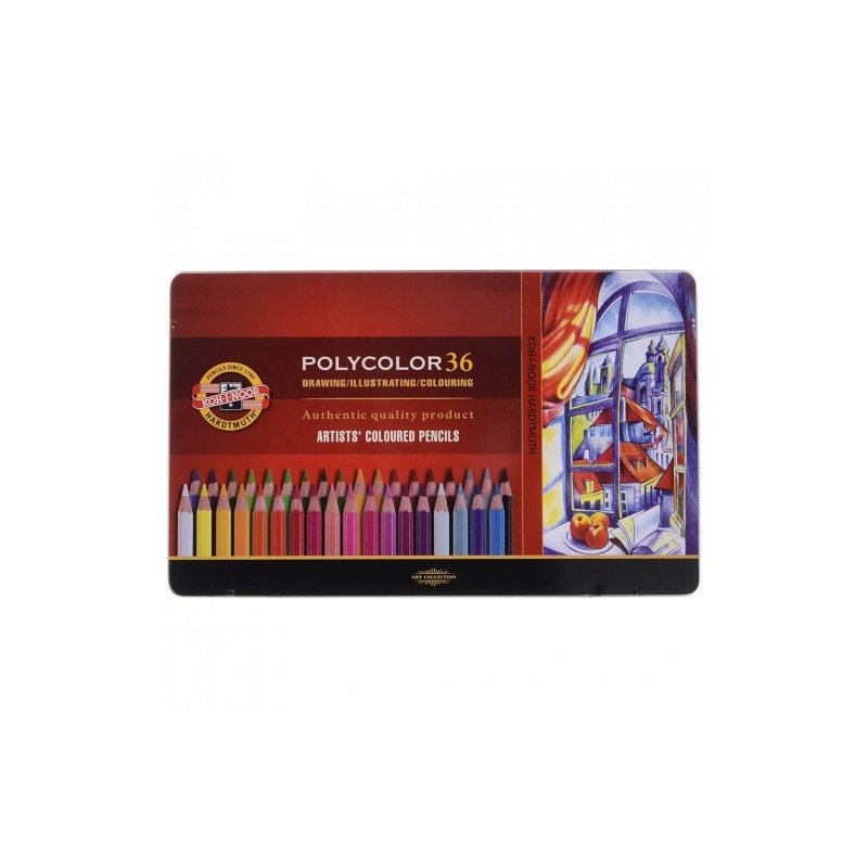 Koh-i-noor polycolor set of 36 artistic colored pencils metal pack