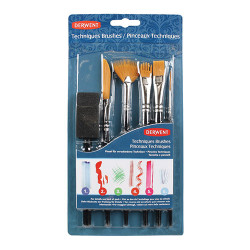 Derwent zestaw pędzli techniques 6 szt na blistrze - sklep plastyczny