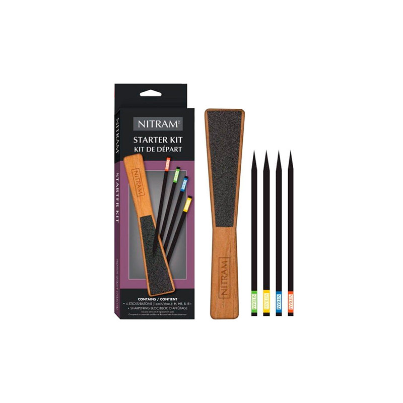 Nitram starter kit - a set of artistic charcoals + sharpener