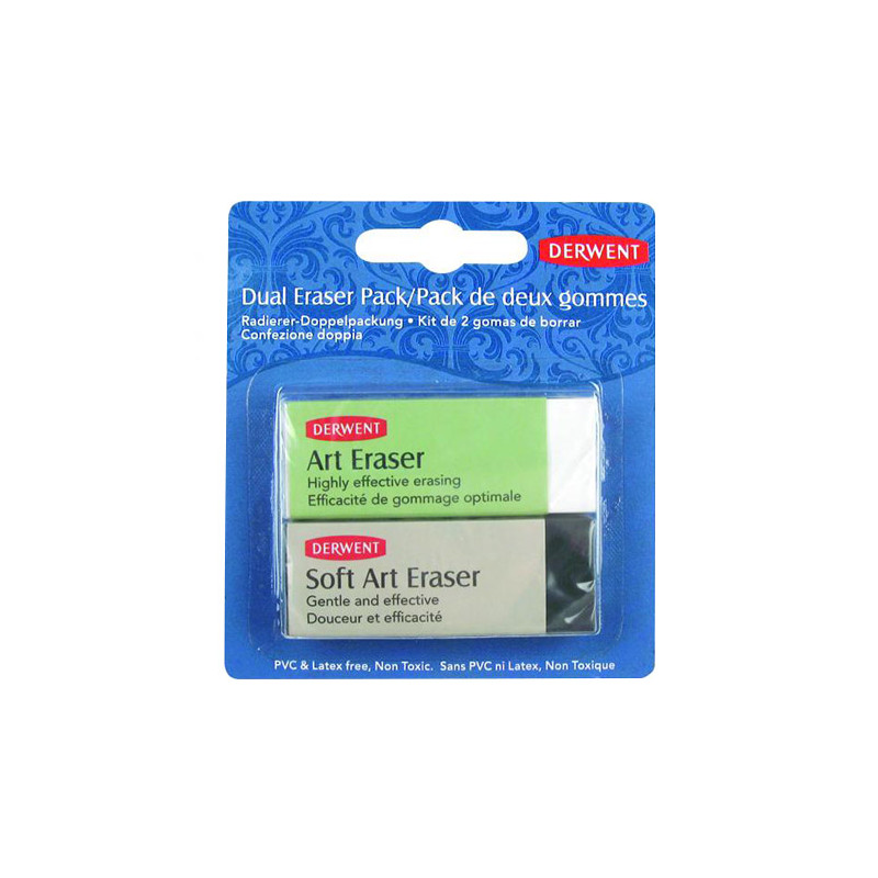 Derwent Dual Eraser Pack Soft Art Eraser & Art Eraser