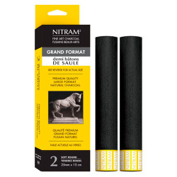 Nitram węgiel artystyczny naturalny extra soft 15cmx25mm okrągły - skl