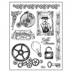Viva Decor A5 Clear Silicone Stamps Set - Old Fashioned Design - szal