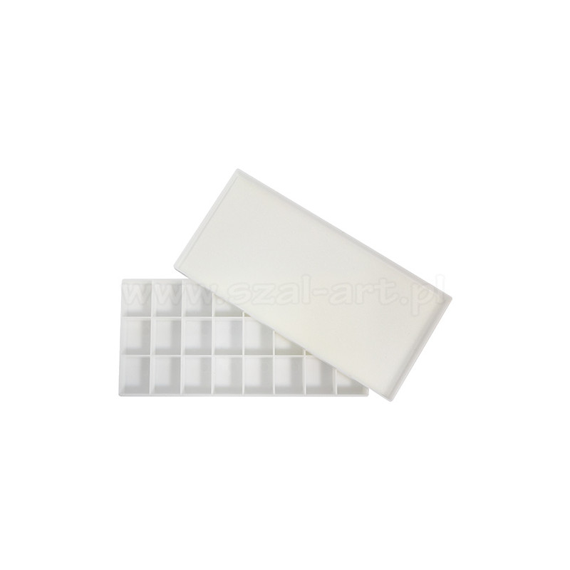 Rectangular plastic palette 24 compartments - art store - craze for