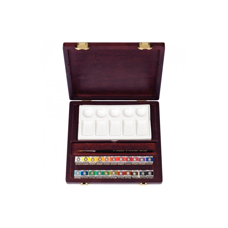Rembrandt set of watercolors in a wooden case 22 colors