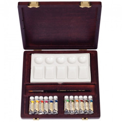 Rembrandt set of watercolor 12 tubes wooden case