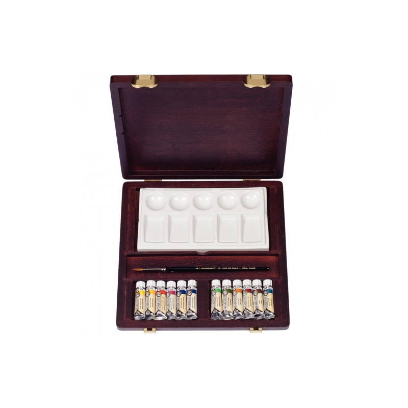 Rembrandt set of watercolor 12 tubes wooden case