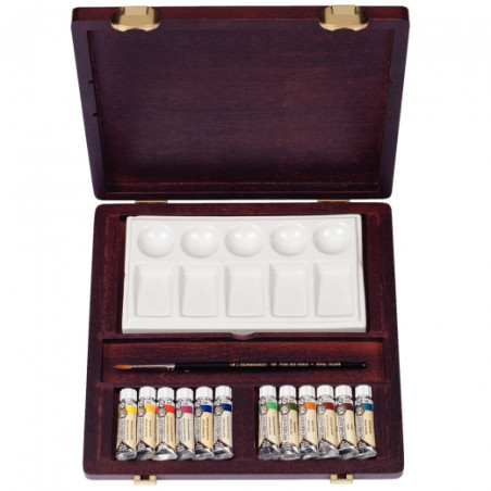 Rembrandt set of watercolor 12 tubes wooden case