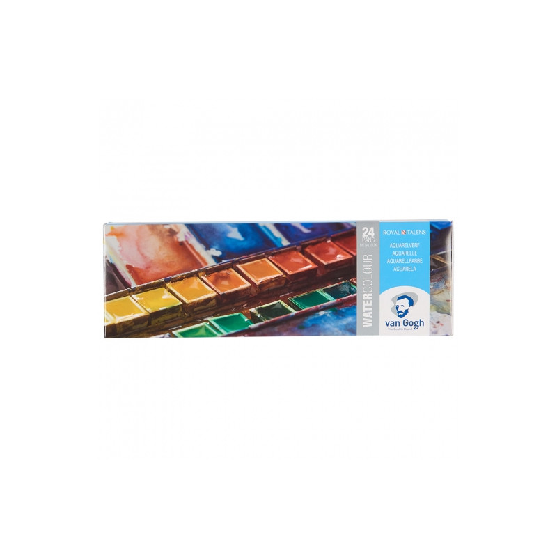 Talens van gogh set of watercolors 24 metal half-shell package