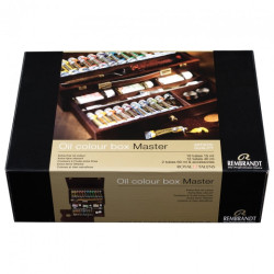 Talens set of oil paints in a wooden Rembrandt Master cassette