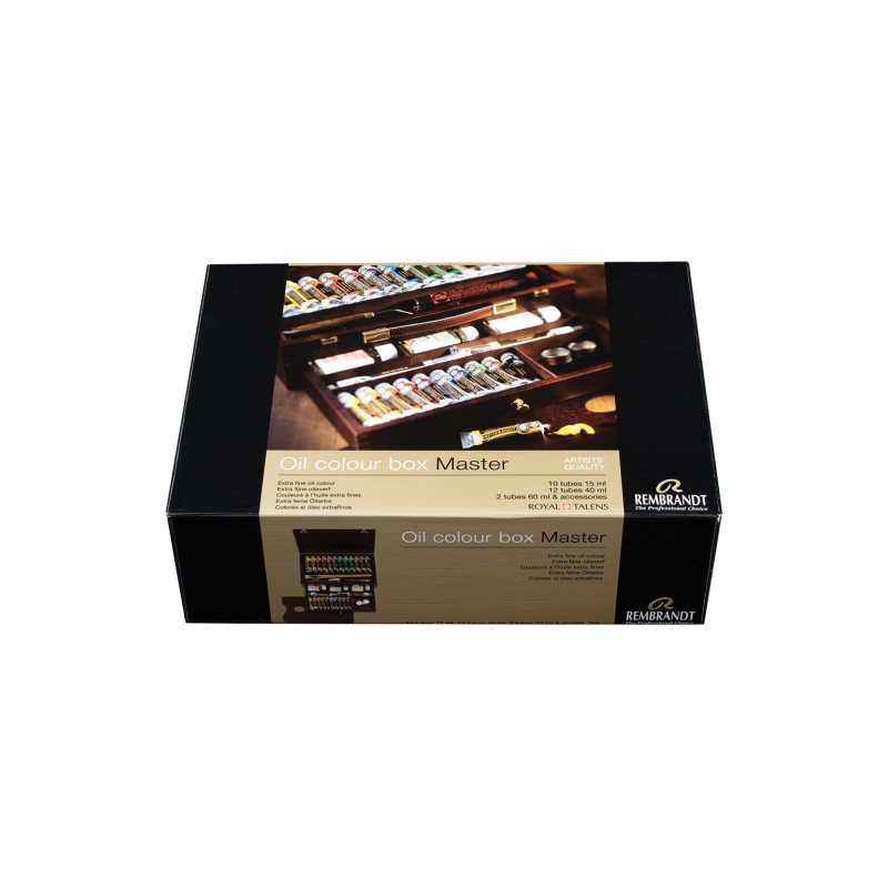 Talens set of oil paints in a wooden Rembrandt Master cassette