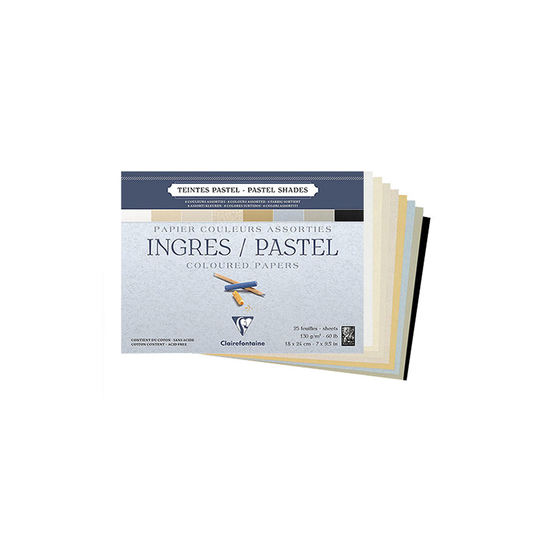 Blok Clairefontaine colour ingres kolorowy do pasteli 130g 25ark - skl