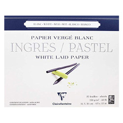 Blok Clairefontaine white ingres do pasteli biały 130g 25ark