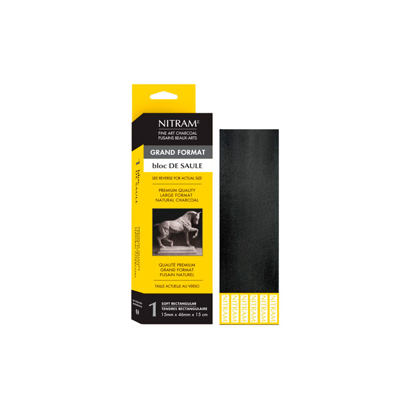 Nitram artistic charcoal natural extra soft 15cmx46mmx15mm