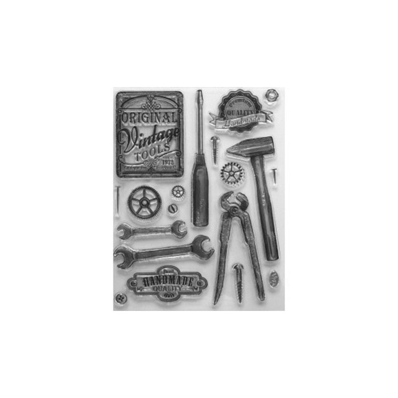 Viva Decor A5 Clear Silicone Stamps Set - Vintage Tools - szal art - s