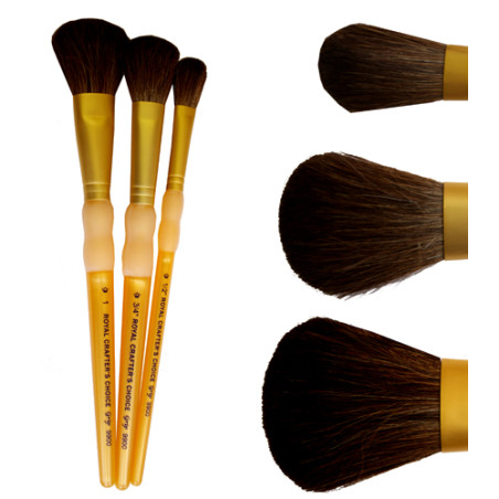 Royal zestaw 3 pędzli wielbłąd puszysty