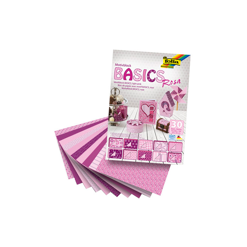 Motiv Block Basic Pink 30 sheets, Folia Bringmann