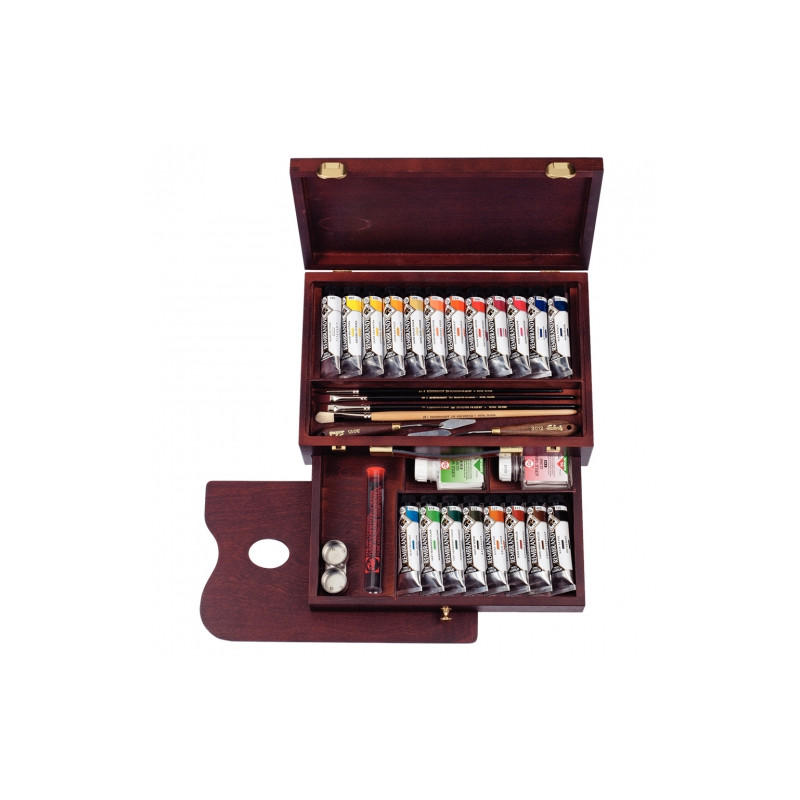 Talens rembrandt master acrylic paint set + accessories