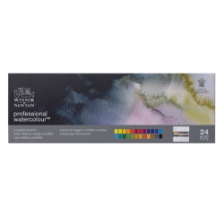 Winsor&Newton professional zestaw akwareli 24 półkostek metal. opak -