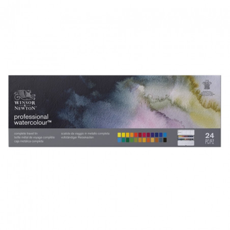 Winsor&Newton professional zestaw akwareli 24 półkostek metal. opak -