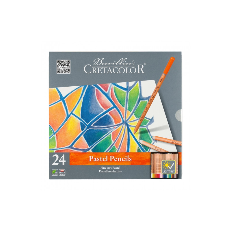 Cretacolor fine art set of dry pastel pencils in 24 colors