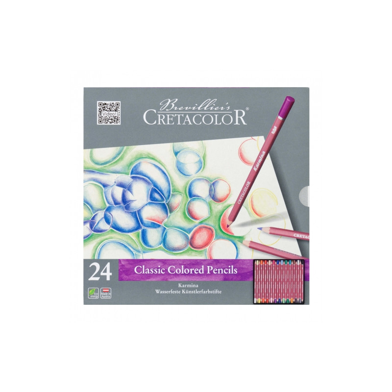 Cretacolor karmina zestaw 24 artystycznych kredek - sklep plastyczny -
