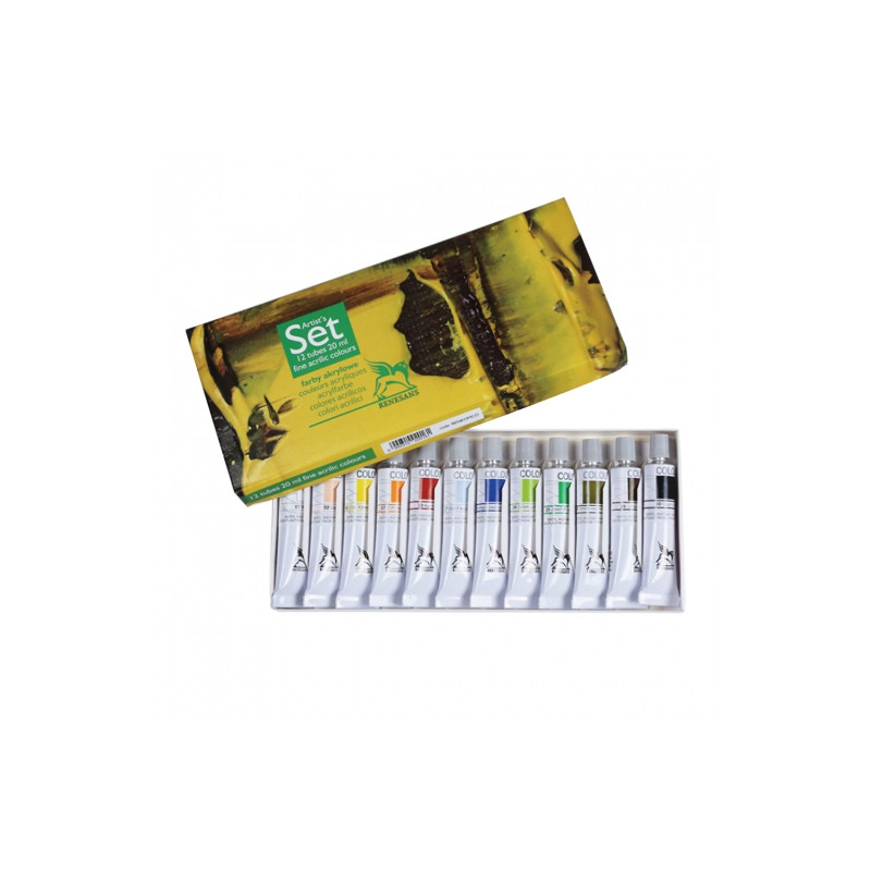 Renesans colours zestaw farb akrylowych 12x20ml - sklep plastyczny - s