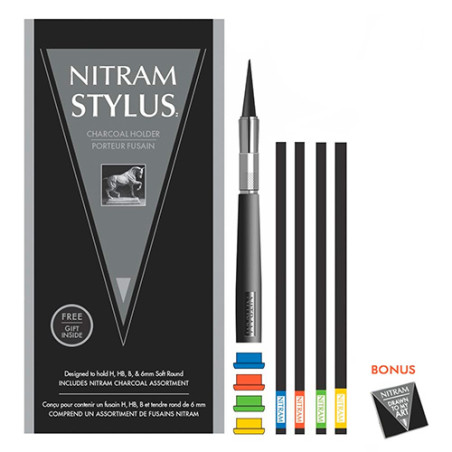 Nitram Stylus professional holder + charcoal 4 pcs