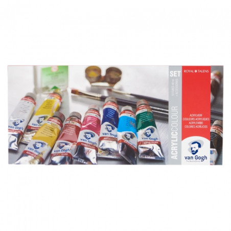 Van Gogh acrylic paints, set of 10 x 40ml + accessories - sklep plasty