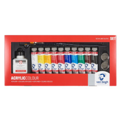 Van Gogh acrylic paints, set of 10 x 40ml + accessories - sklep plasty
