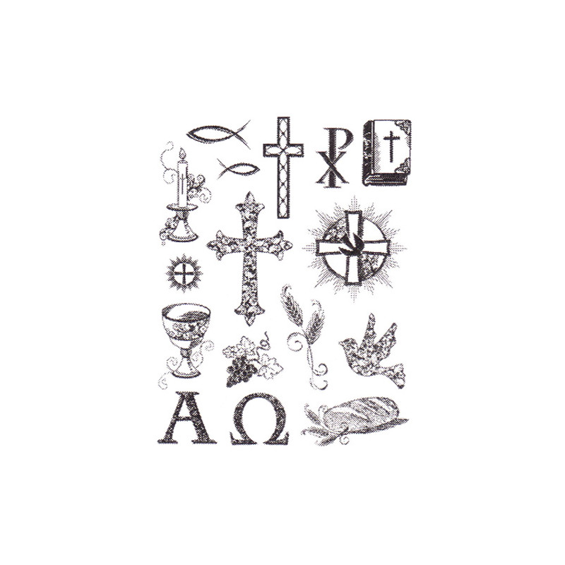 Viva Decor A5 Clear Silicone Stamps Set - Christian Symbols - szal art