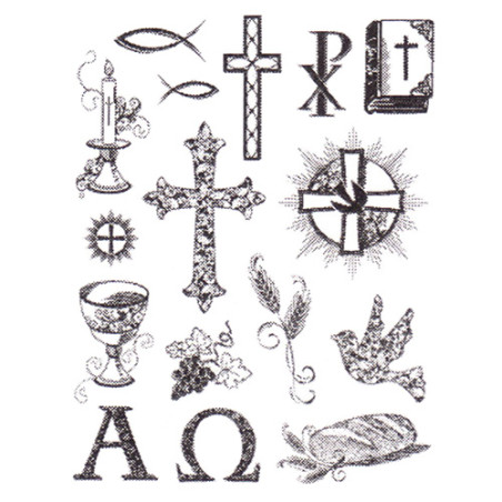 Viva Decor A5 Clear Silicone Stamps Set - Christian Symbols - szal art