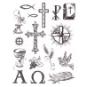 Viva Decor A5 Clear Silicone Stamps Set - Christian Symbols - szal art