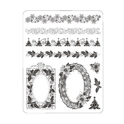 Viva Decor A5 Clear Silicone Stamps Set - Christmas Borders & Frames -