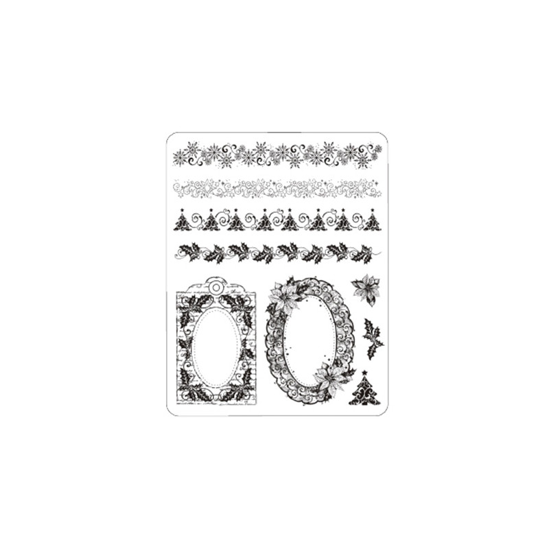 Viva Decor A5 Clear Silicone Stamps Set - Christmas Borders & Frames -