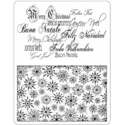 Viva Decor A5 Clear Silicone Stamps Set - Christmas Background & Lette