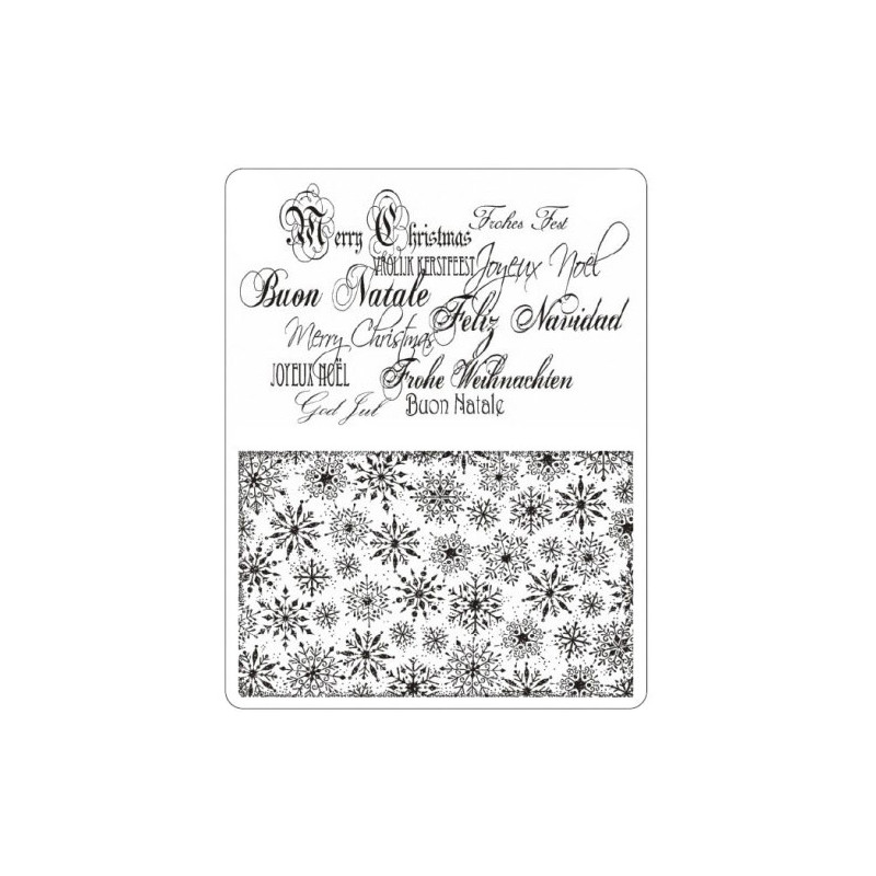 Viva Decor A5 Clear Silicone Stamps Set - Christmas Background & Lette