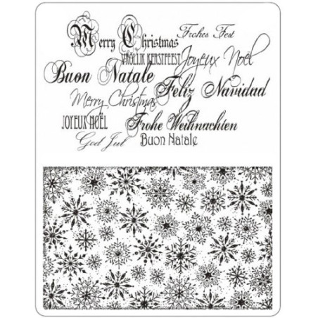 Viva Decor A5 Clear Silicone Stamps Set - Christmas Background & Lette