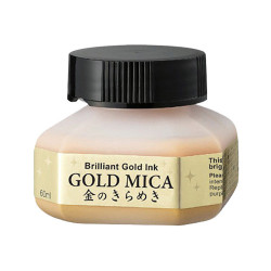 Kuretake mica gold 60ml złoty tusz do kaligrafii - sklep plastyczny -