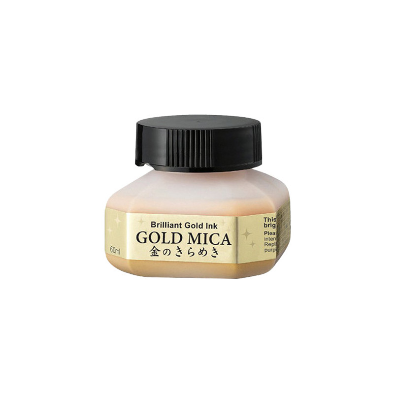 Kuretake mica gold 60ml złoty tusz do kaligrafii - sklep plastyczny -
