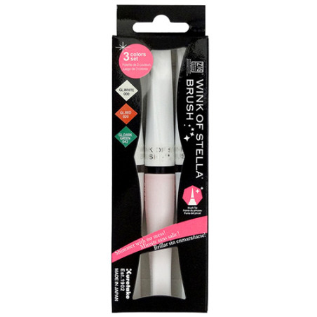 Kuretake wink of stella christmas set of 3 markers with glitter - szal