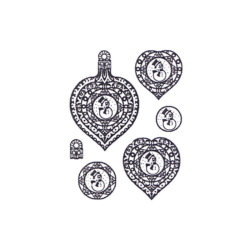 Viva Decor A5 Clear Silicone Stamps Set - 3D Christmas Bauble Snowman