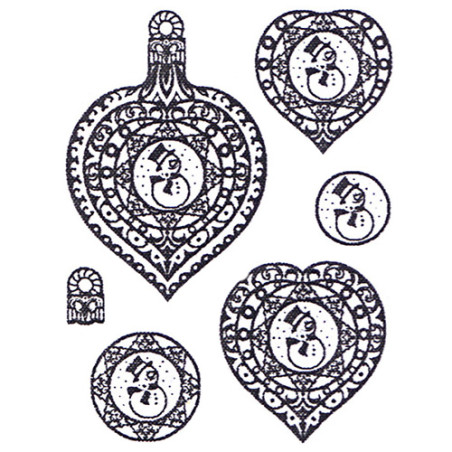 Viva Decor A5 Clear Silicone Stamps Set - 3D Christmas Bauble Snowman