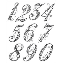 Viva Decor A5 Clear Silicone Stamps Set - Anniversary Numbers - szal a