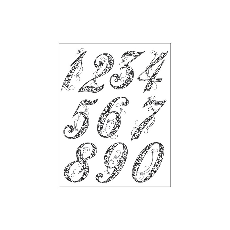 Viva Decor A5 Clear Silicone Stamps Set - Anniversary Numbers - szal a