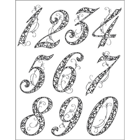Viva Decor A5 Clear Silicone Stamps Set - Anniversary Numbers - szal a