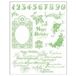 Viva Decor A5 Clear Silicone Stamps Set - 3D Happy Birthday - szal art